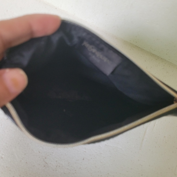 YSL Yves Saint Laurent Beaute Makeup Bag Travel Cosmetics Bag Logo Black Used - Picture 5 of 7